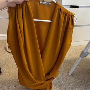 Zara Golden Wrap Blouse